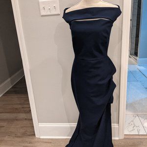 Chiara Boni Le Petite Robe Navy Blue Full Length Dress size 6/8